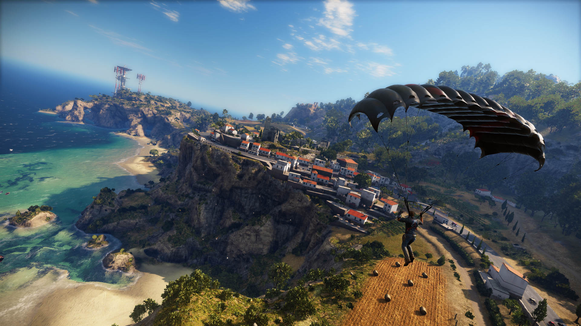 Just Cause 3 скриншот — полёт на вингсьюте